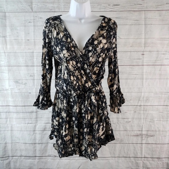 Free People All The Right Ruffles Floral Romper - Picture 1 of 10